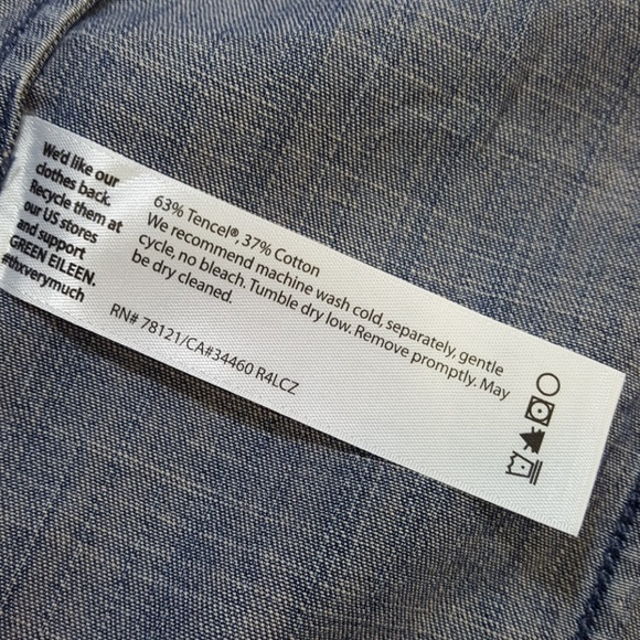 EILEEN FISHER DENIM STIRT DRESS (XS/TP) Blue Midi - Picture 8 of 8